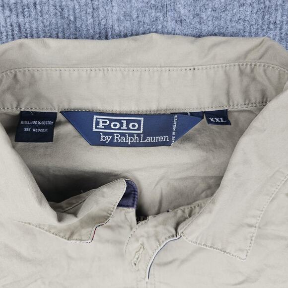 Polo Ralph Lauren Jacket Mens XXL Harrington Crest Shield Embroidered Golf Tan - Picture 3 of 8